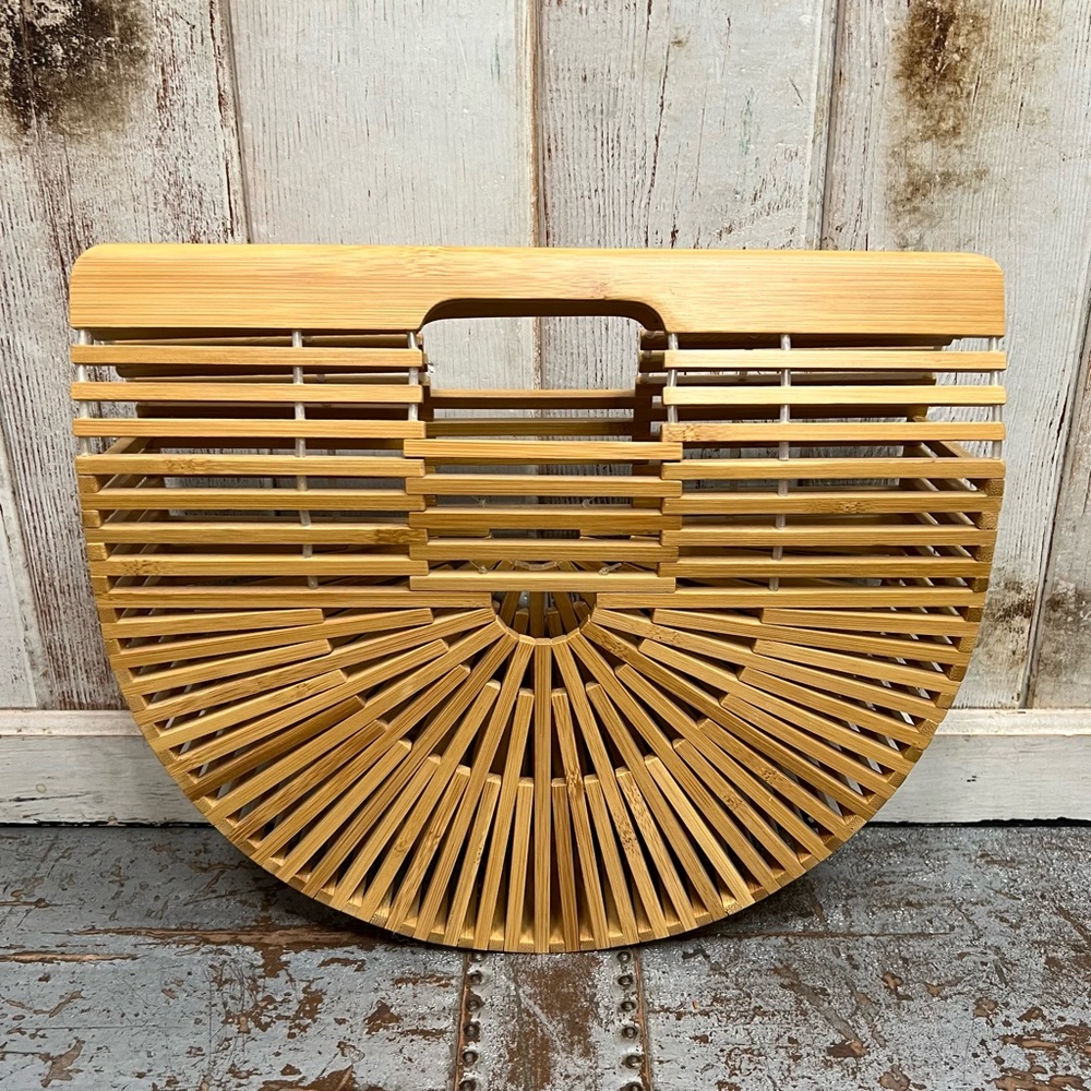 Bamboo Half-Moon Handbag